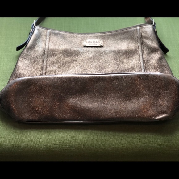 Kate Spade brown sparkly purse. Larger size. Outside has wear & tear. REDUCED - Picture 2 of 10